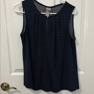H&M Navy Patterned Sleeveless Top